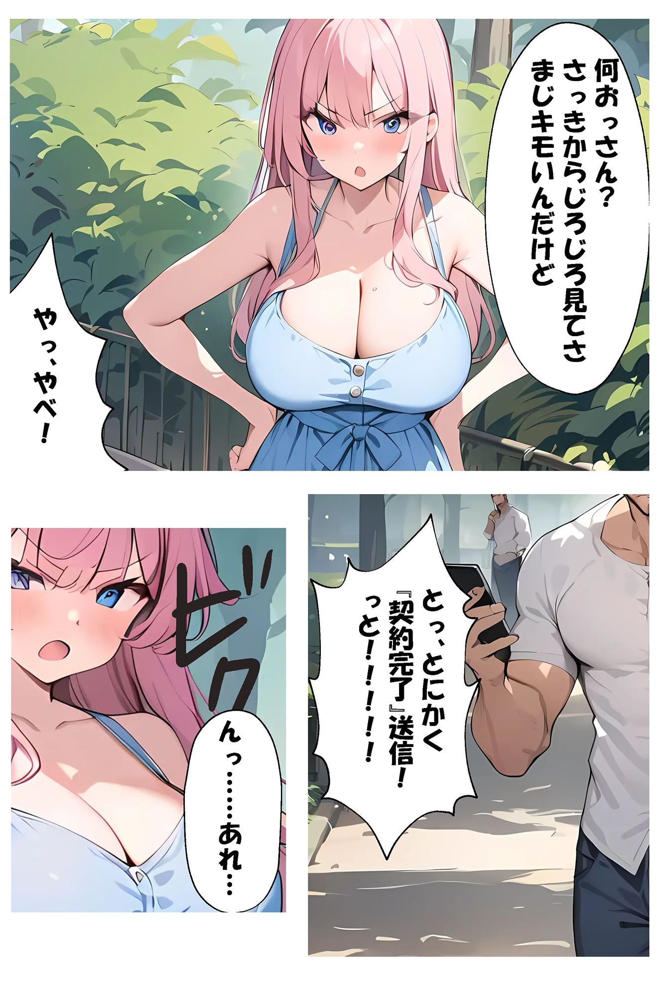 催〇アプリを手に入れたので、ご近所さんたちとえっちしてみた サンプル4ページ目