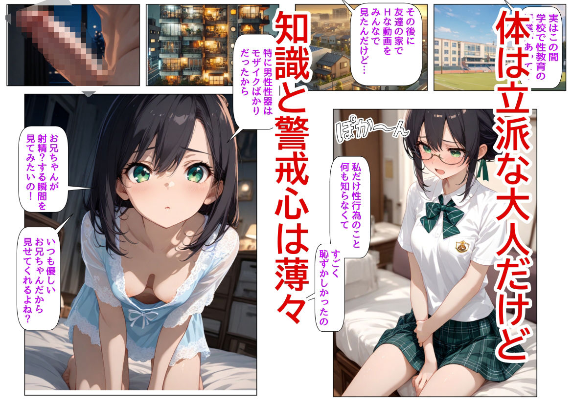 男のオナニーに興味津々な妹と、妹を騙してヤりたいお兄ちゃん サンプル2ページ目