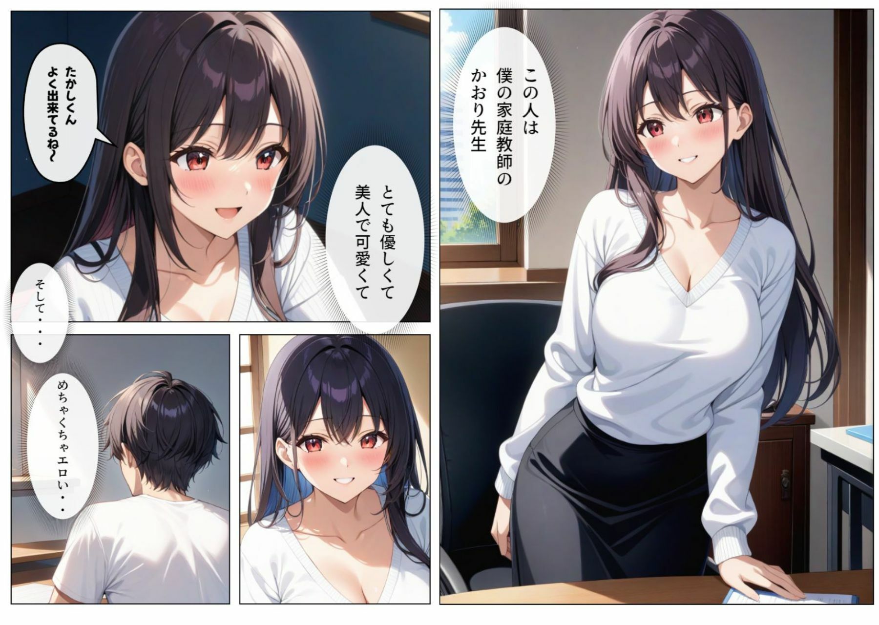 父とセッ〇スしていた巨乳家庭教師に中出ししてやった サンプル1ページ目