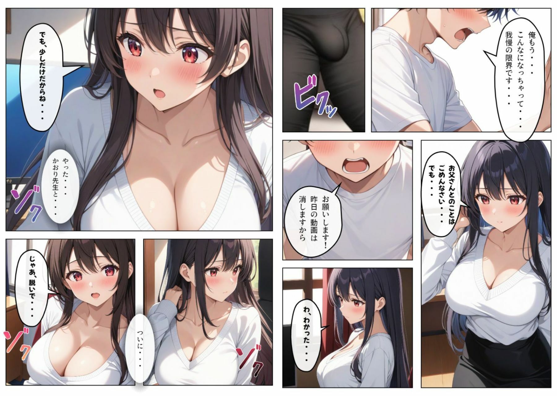 父とセッ〇スしていた巨乳家庭教師に中出ししてやった サンプル7ページ目