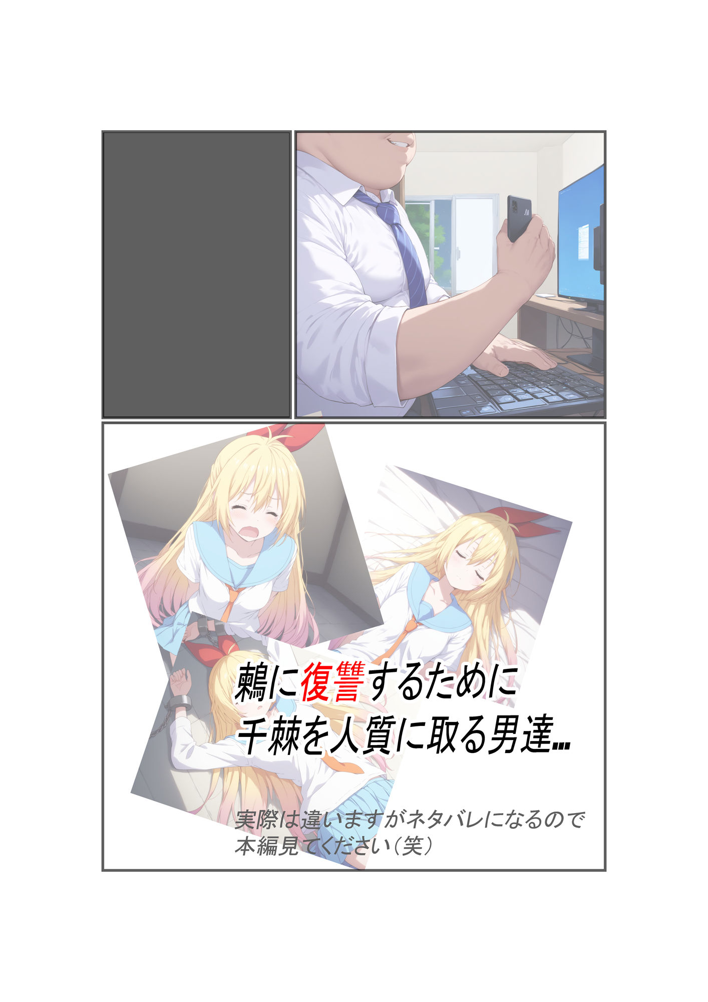 ニセ〇イ AI同人誌 前編 〜白濁に染まる黒虎〜 サンプル1ページ目