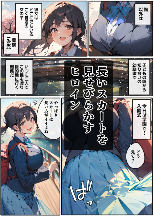 幼なじみの長いスカートが日に日に短くなってしまう話 サンプル1ページ目