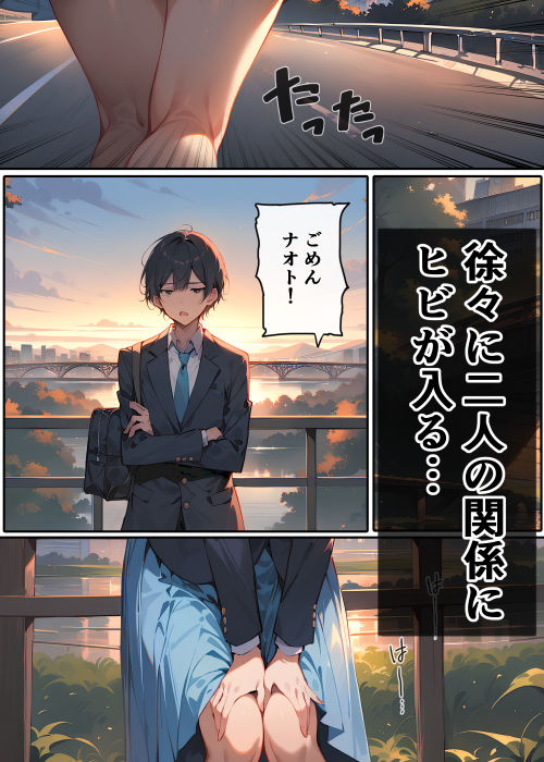 幼なじみの長いスカートが日に日に短くなってしまう話 サンプル2ページ目