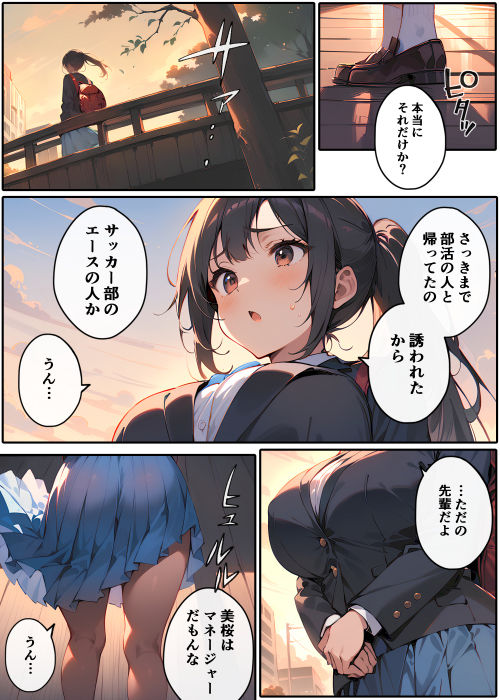 幼なじみの長いスカートが日に日に短くなってしまう話 サンプル3ページ目