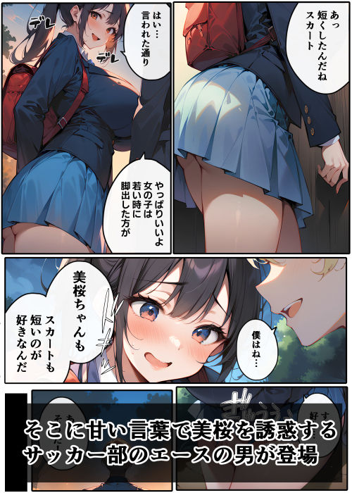 幼なじみの長いスカートが日に日に短くなってしまう話 サンプル5ページ目