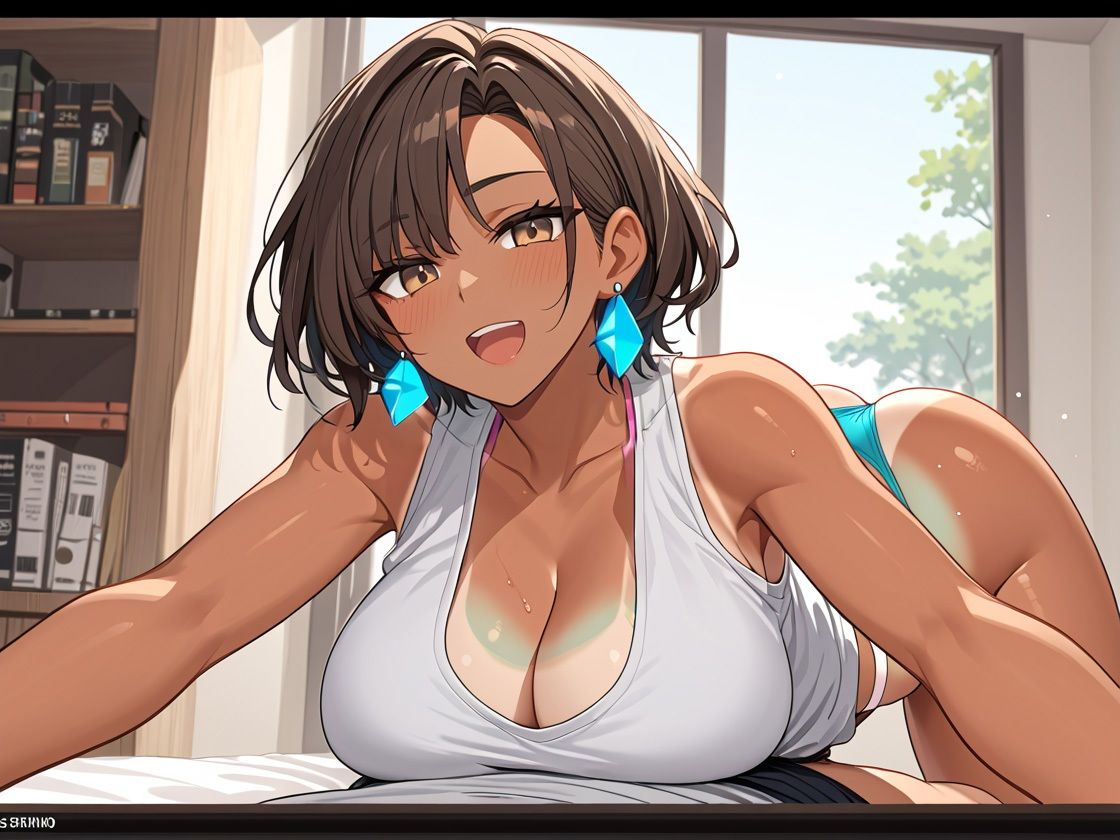 日焼け巨乳おねえさんとヤる サンプル8ページ目