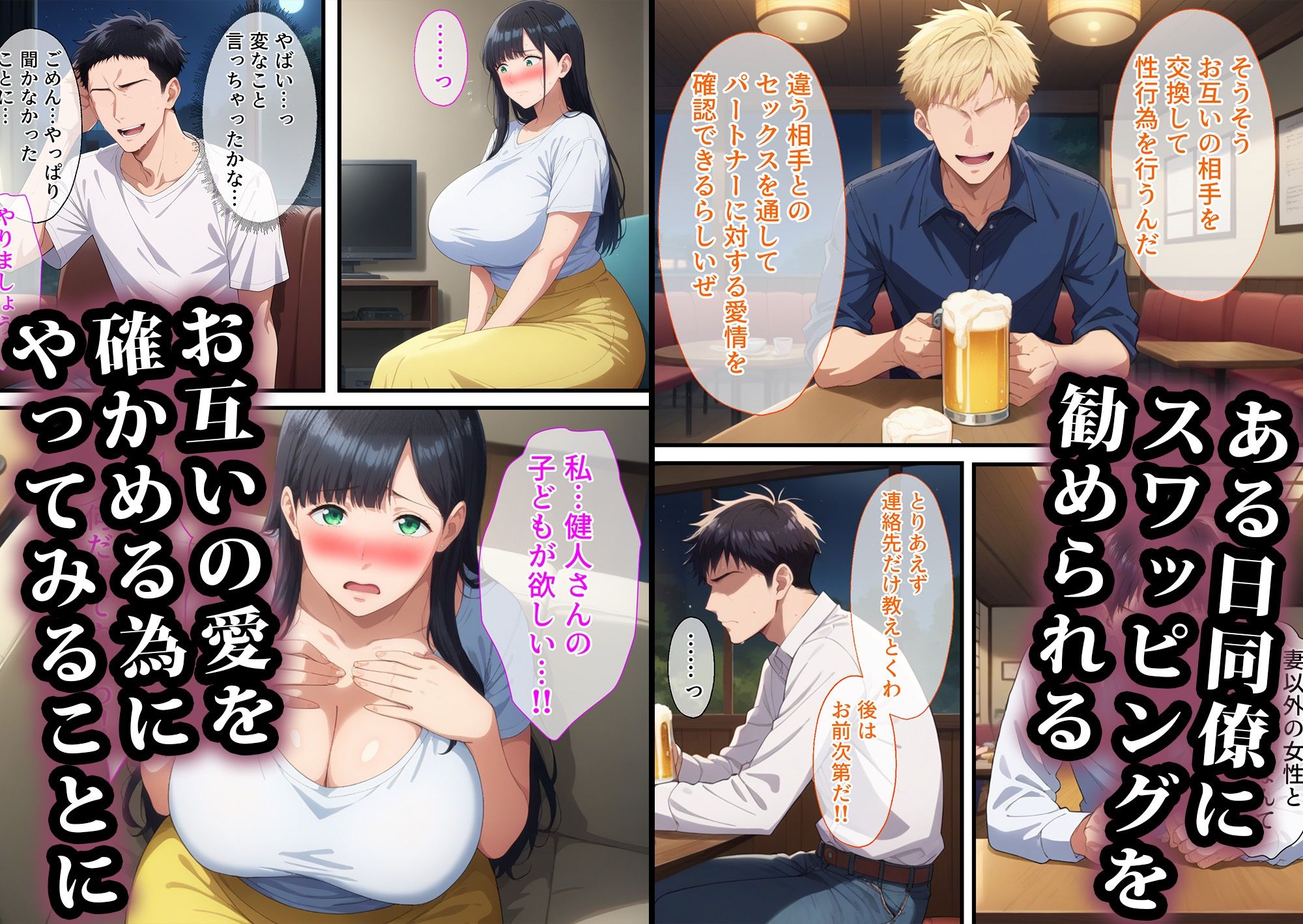 寝取られスワッピング〜人妻交換編 サンプル2ページ目