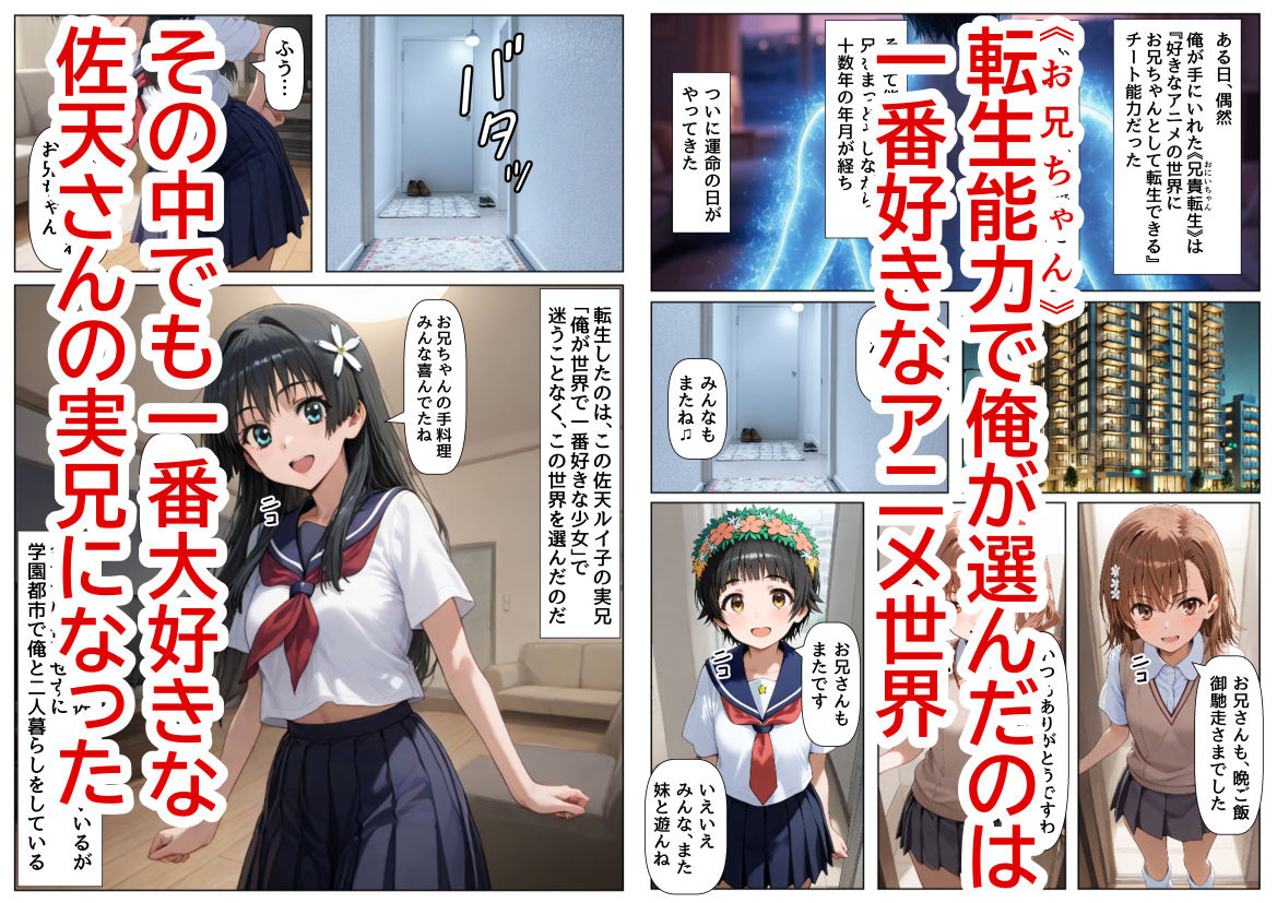 俺は大好きな佐天さんのお兄ちゃんになる 〜チート能力《お兄ちゃん転生》で俺は無双する〜 サンプル1ページ目