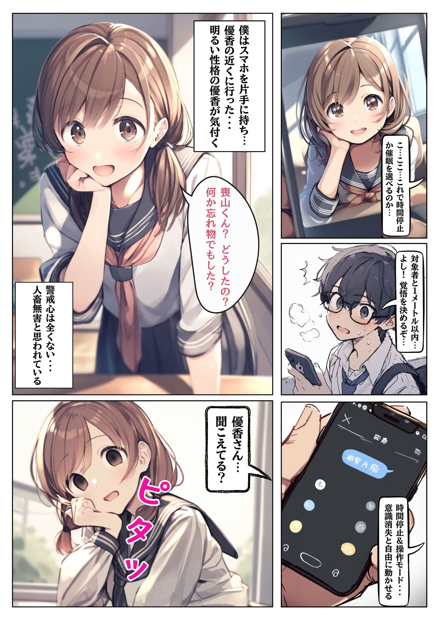 時間停止＆催●のアプリ〜女子生徒を孕ませちゃう〜【本編＋イラスト131枚】 サンプル3ページ目