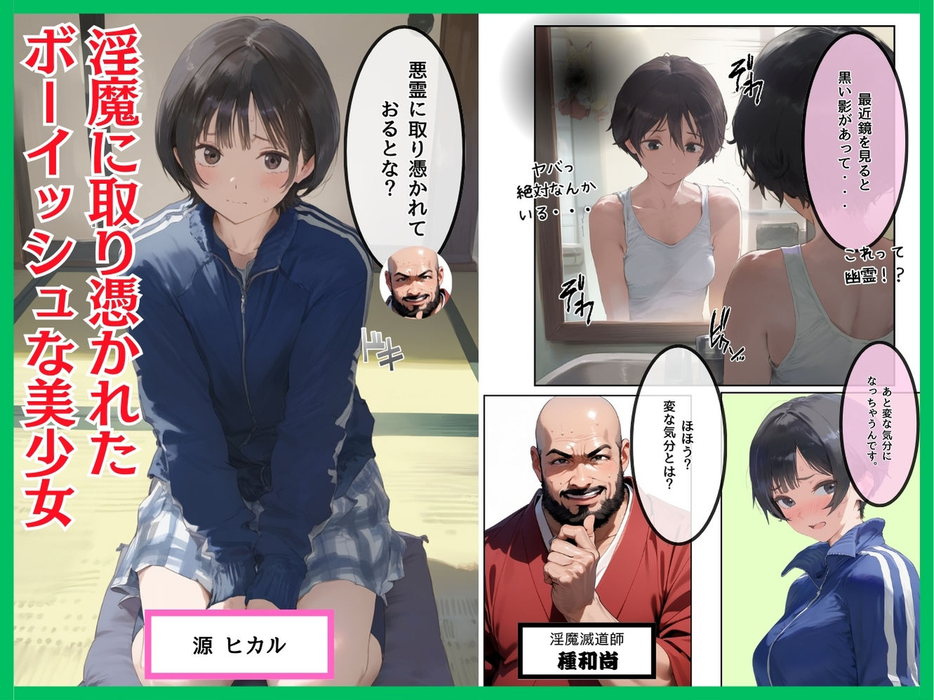 淫魔に憑かれたボーイッシュ陸上部員！毎日足ピンオナニー止まらない！絶倫和尚の中出し種付け除霊！おじさん特濃ザーメン大量注入でおまんこきもちえええええ！！ サンプル1ページ目