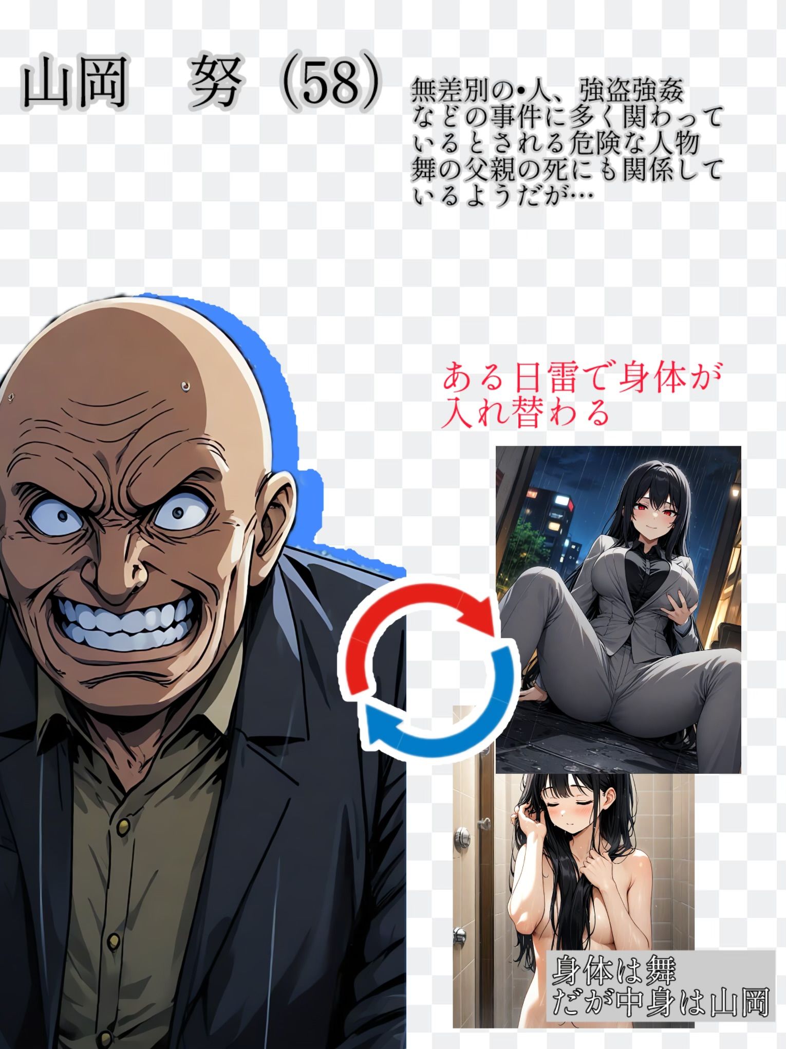 【入れ替わり・漫画】最悪の入れ替わり サンプル2ページ目