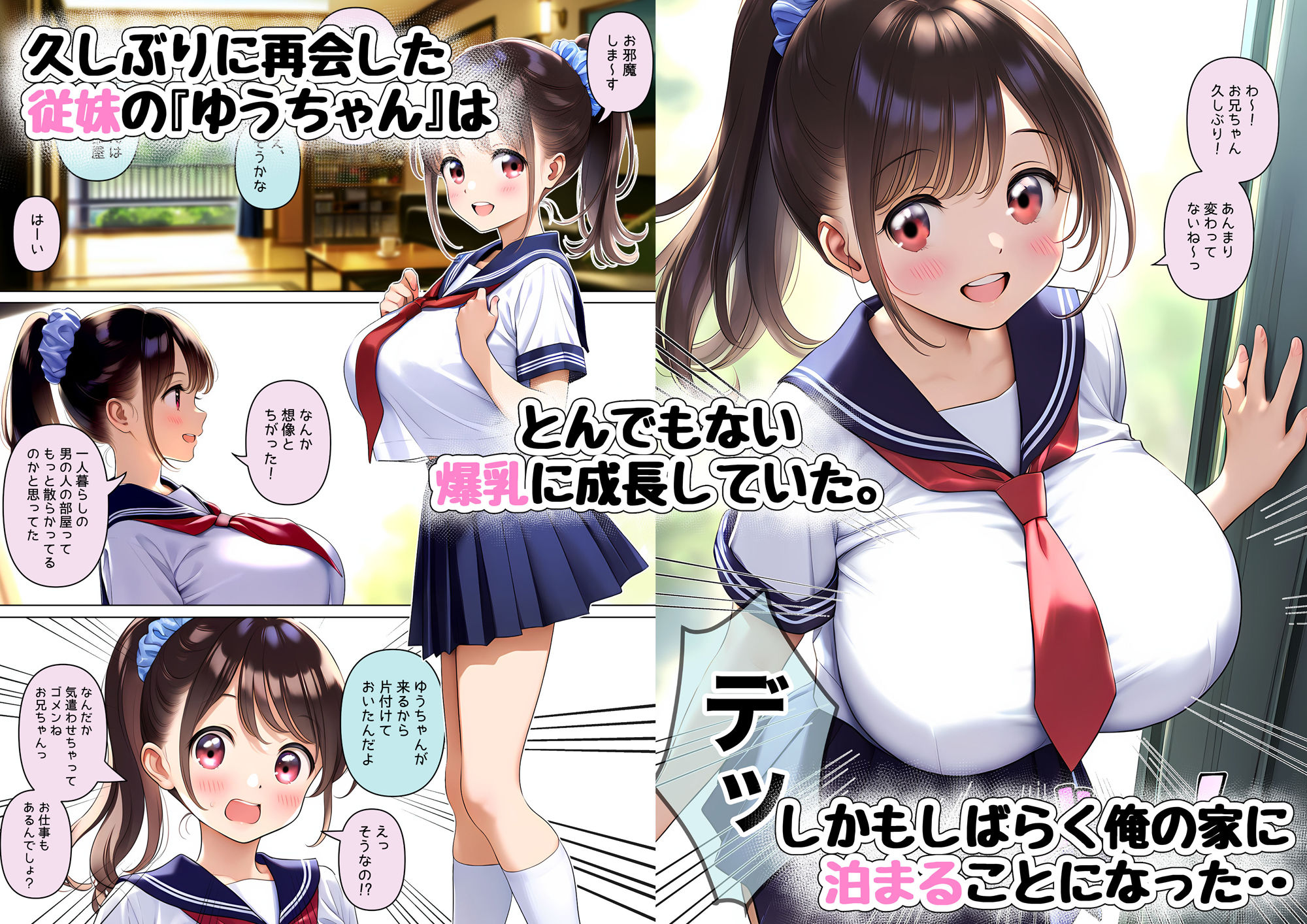 再会した従妹が爆乳になってた。 サンプル1ページ目