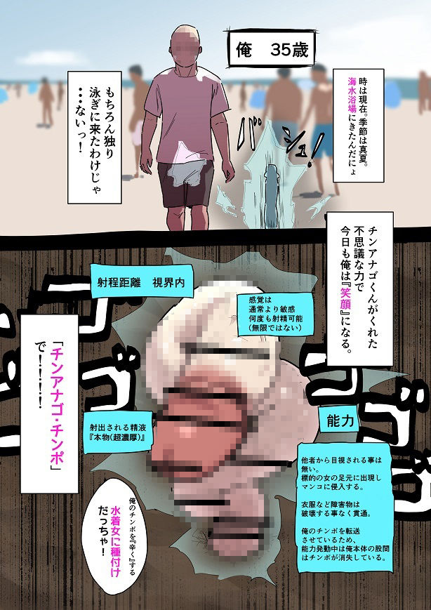 チンアナゴみたいなチンポを駆使して海辺の女10人に中出し サンプル3ページ目