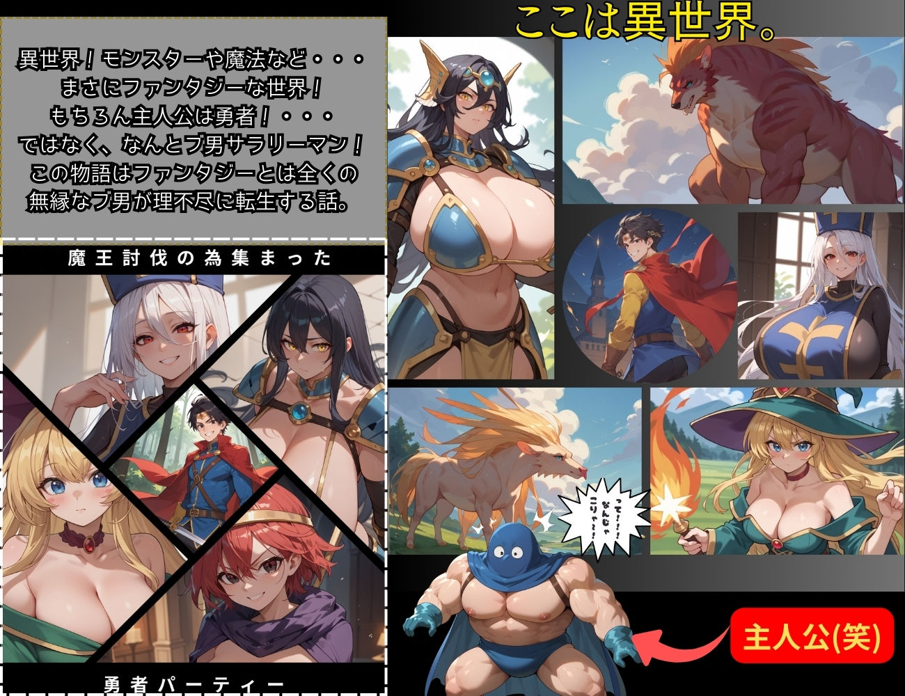 おっぱいquest モブの姿で異世界転生したけど頑張って勇者パーティーを乗っ取ります サンプル1ページ目