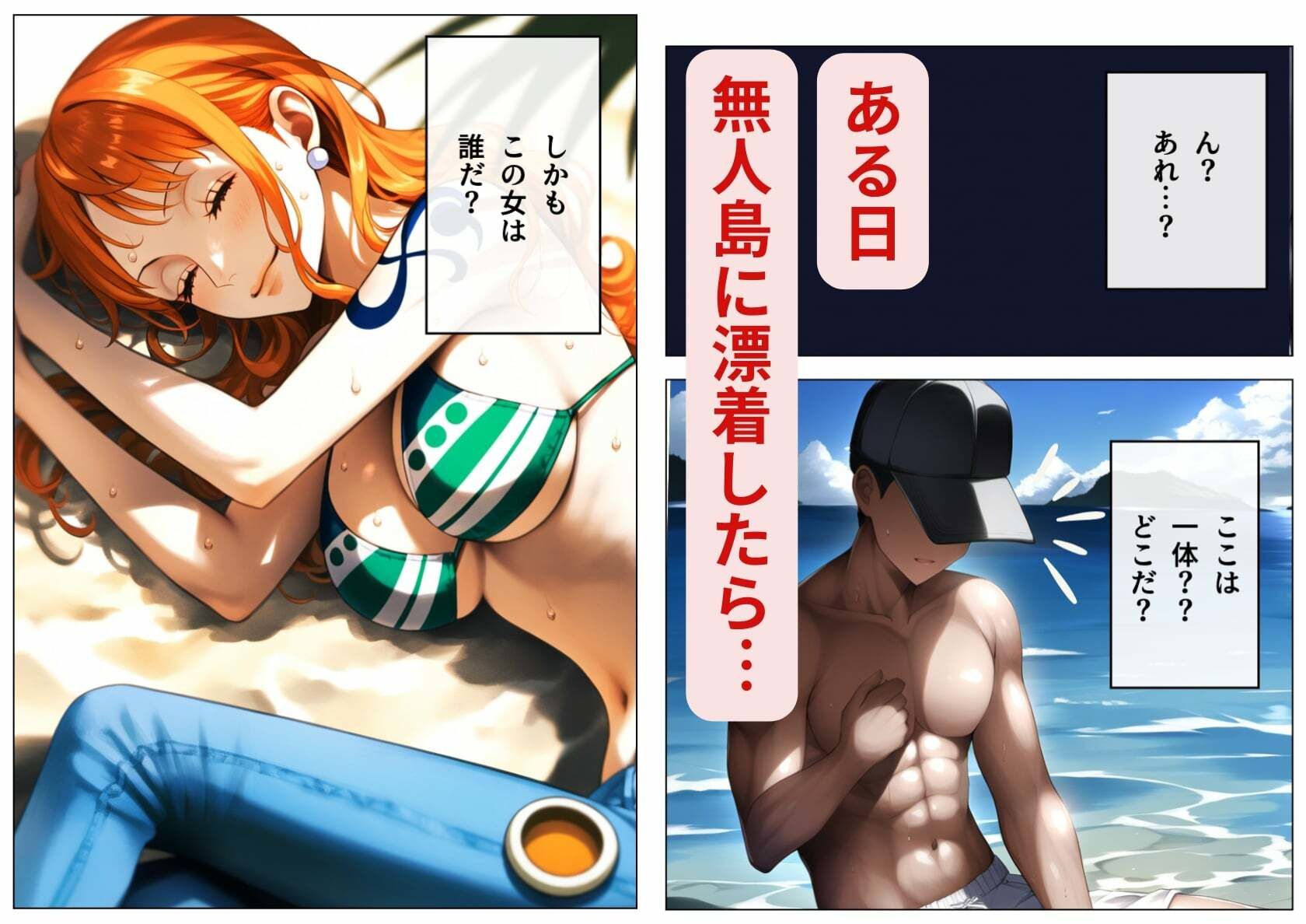 航海士と無人島で2人きりのエロサバイバル性活 サンプル1ページ目