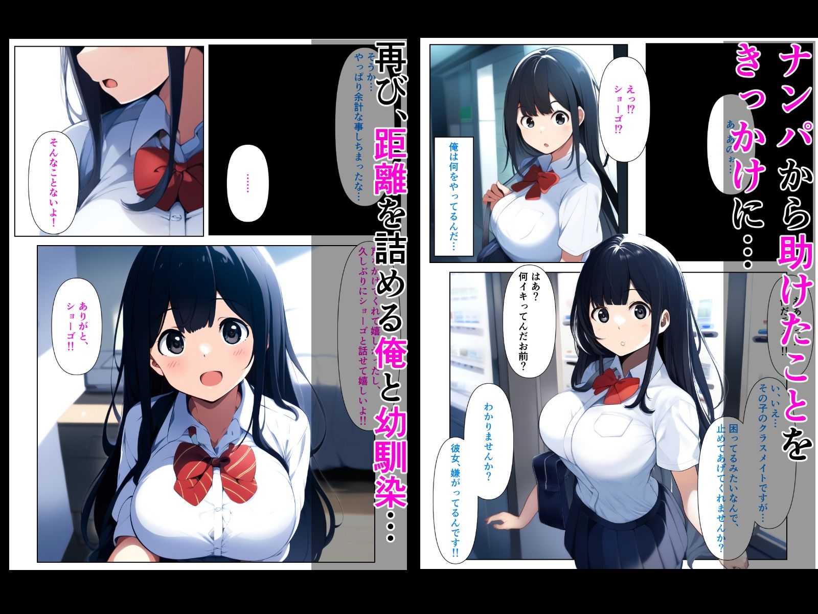 ボーイッシュだった幼馴染が黒髪ムチムチ巨乳JKに成長したので、らぶらぶえっちする話 サンプル3ページ目
