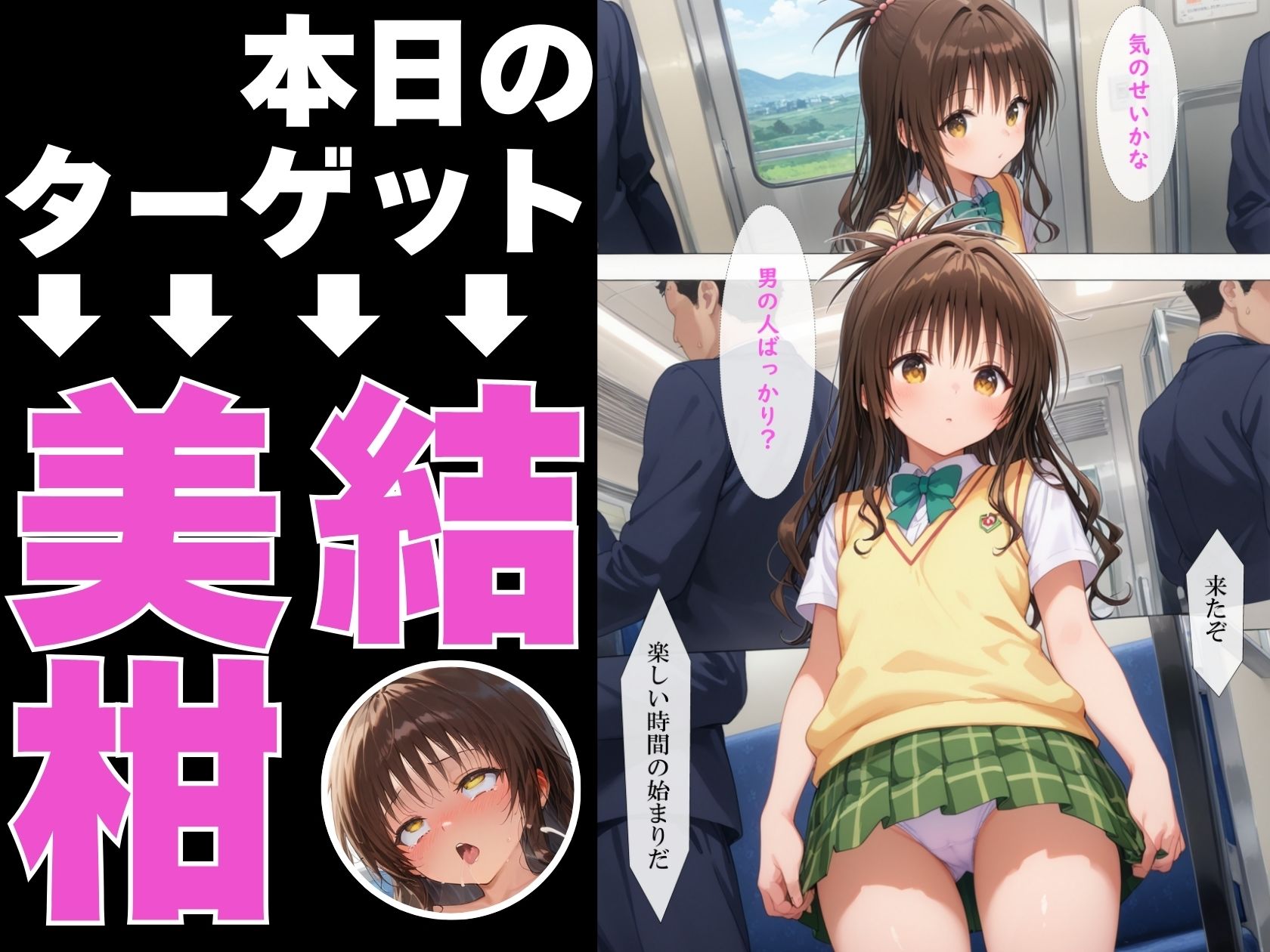 調教ヒロイン 結〇美柑 編 電車でオス達に痴〇されてメスにされました サンプル2ページ目