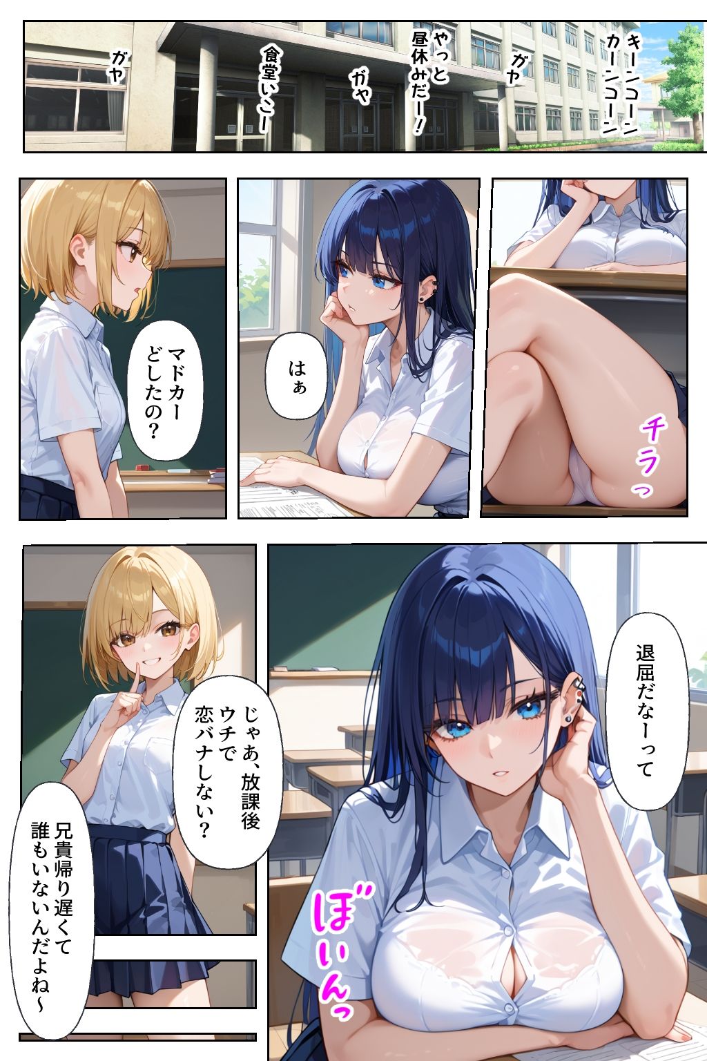 妹のギャル友にシコってる所を見られ下僕になる話 サンプル1ページ目