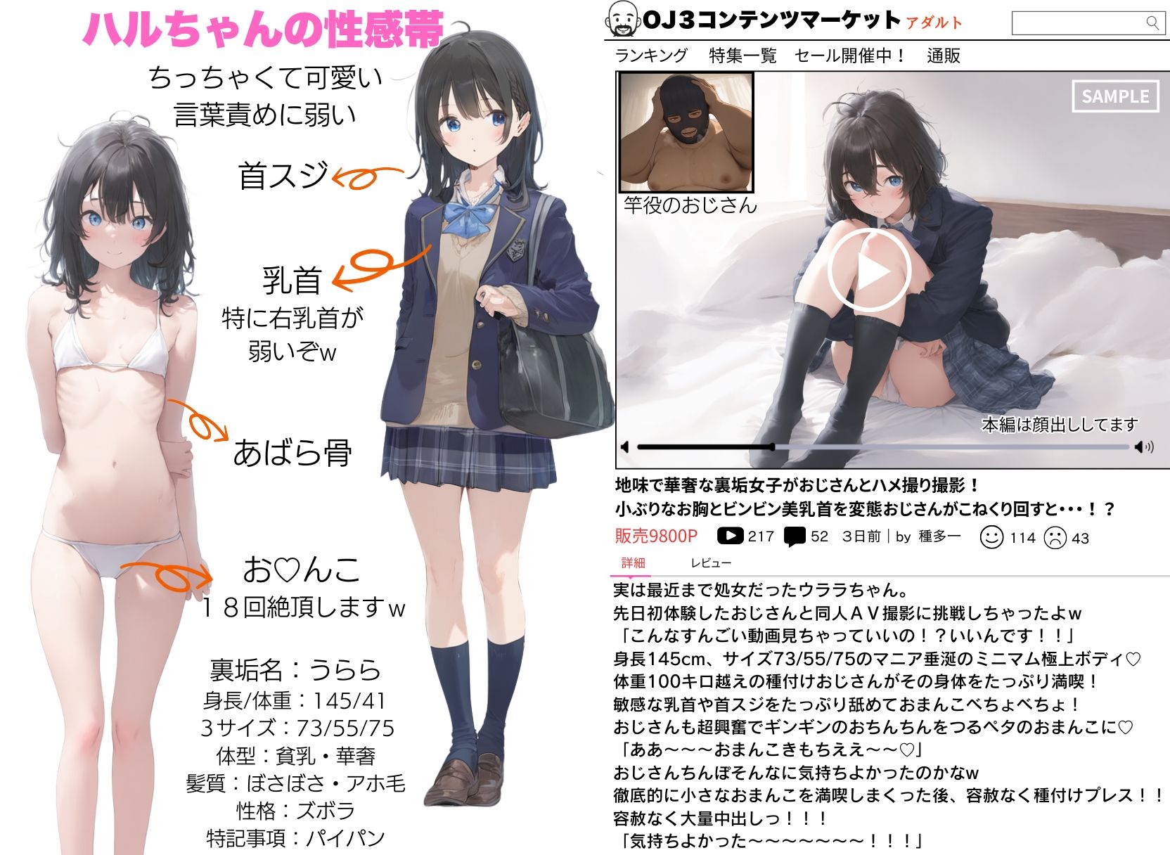 地味で華奢な裏垢女子がおじさんに甘やかされてハメ撮り撮影〜BSS編、僕が先に好きだったのに〜 サンプル1ページ目