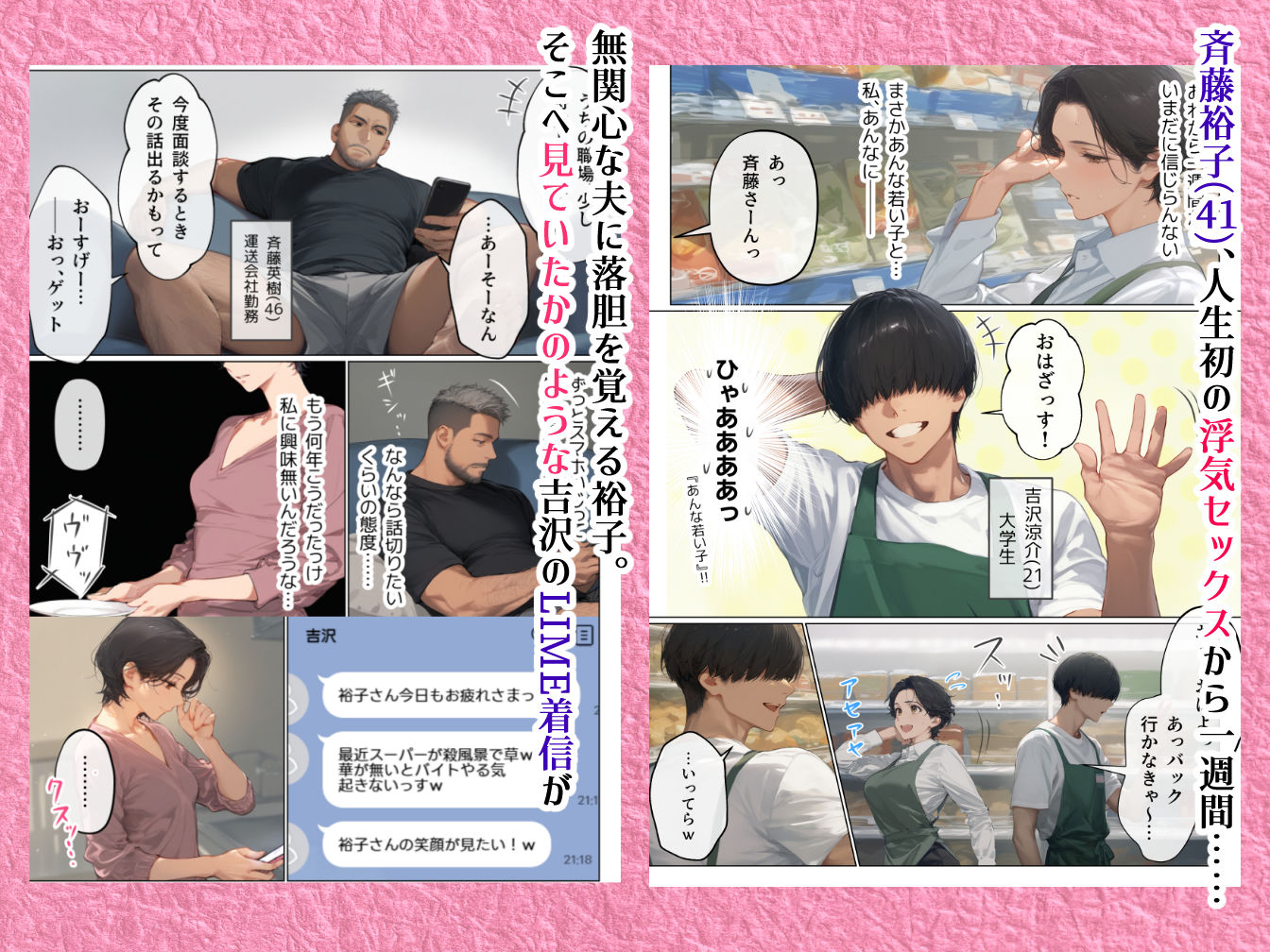 バ先のパート主婦（41）とセフレになったので週三で濃厚変態セックスを仕込んだら乳首ピアスと肛門で発情するド変態主婦になった話 サンプル1ページ目