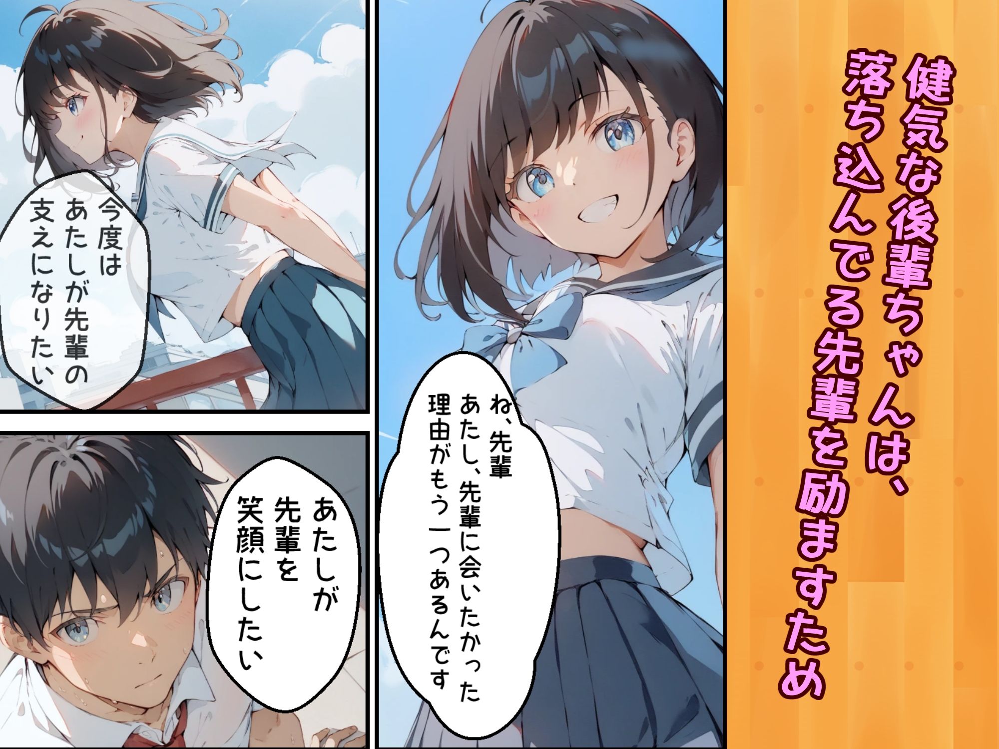 健気で元気っ子な後輩と甘々初えっち サンプル3ページ目