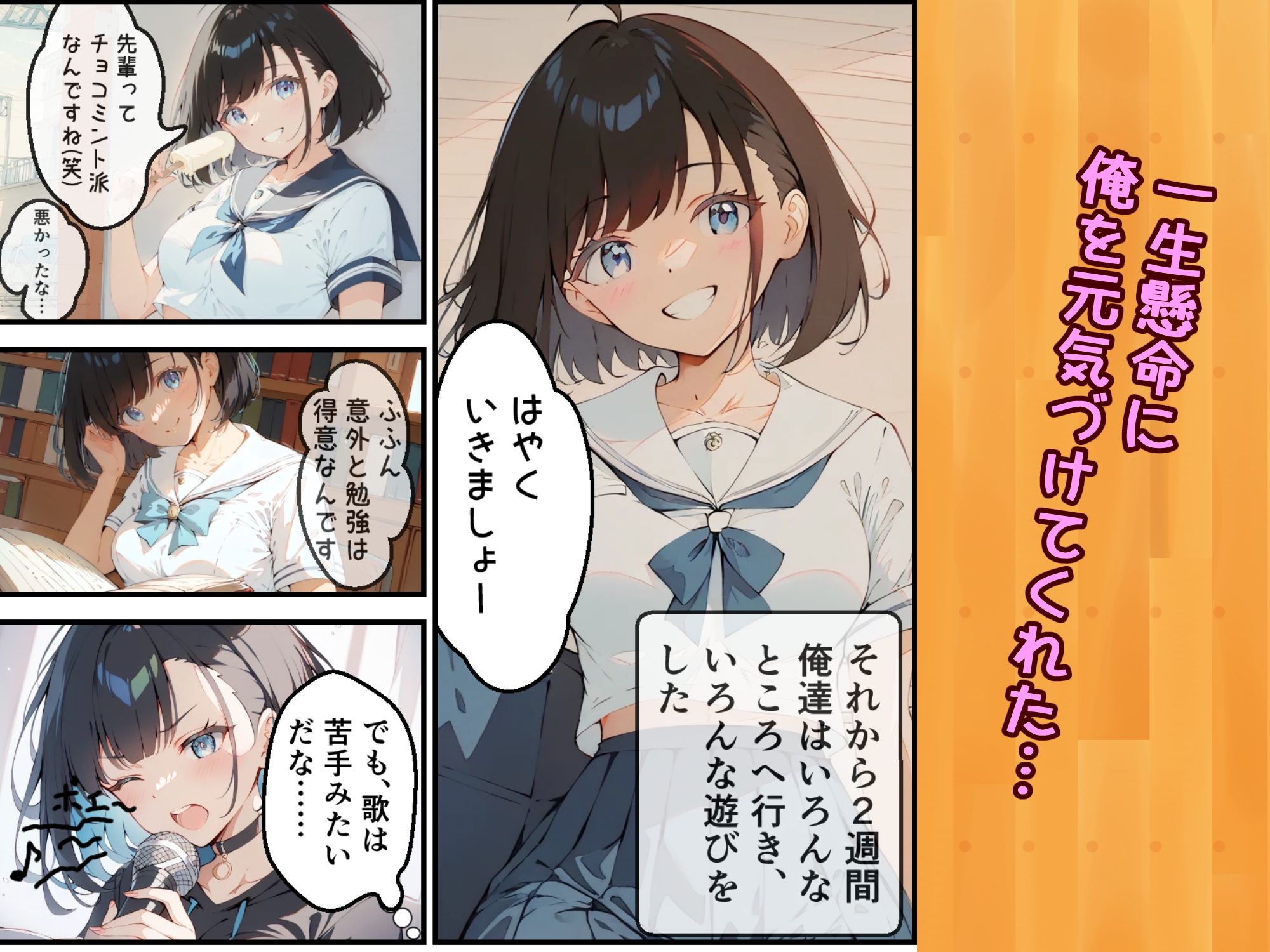 健気で元気っ子な後輩と甘々初えっち サンプル4ページ目