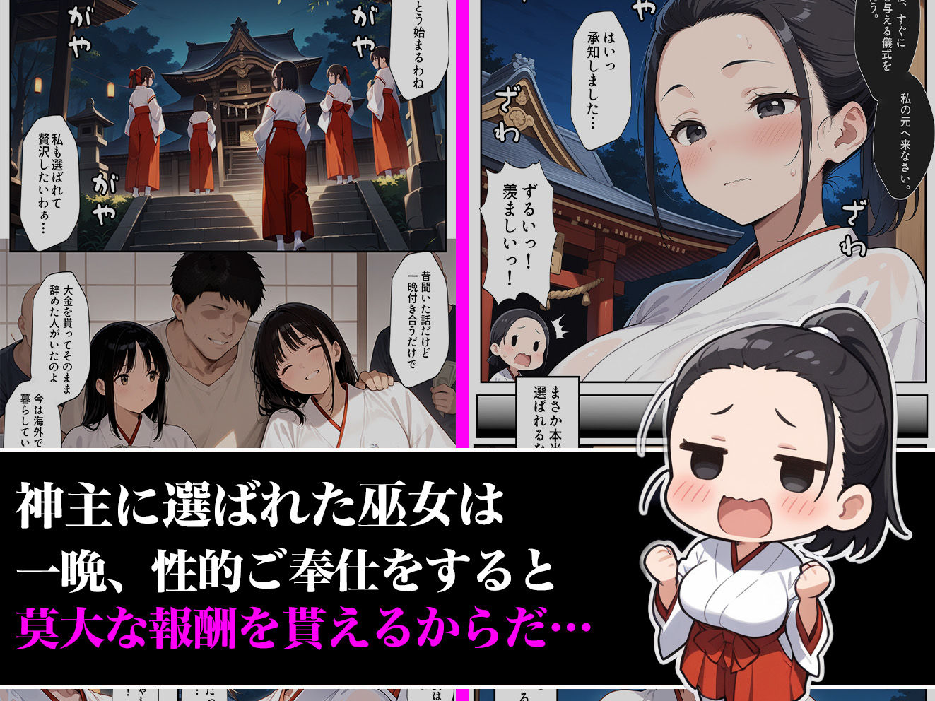 儀式で選ばれた巫女が徹底的にマワされる話 サンプル2ページ目