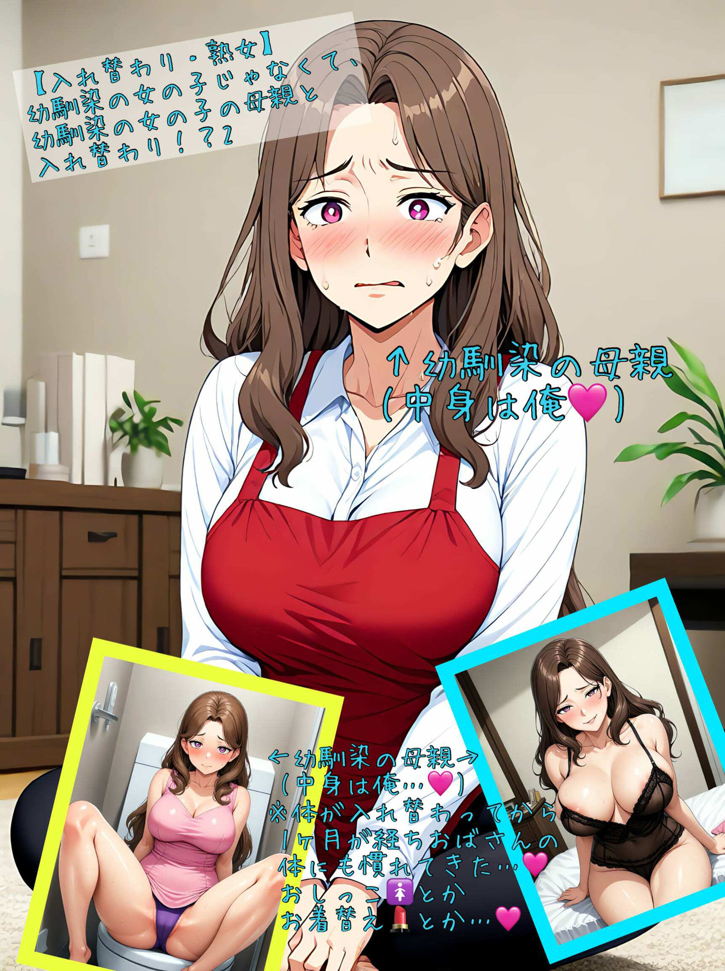 【入れ替わり・熟女】幼馴染の女の子じゃなくて、幼馴染の女の子の母親と入れ替わり！？2 サンプル1ページ目