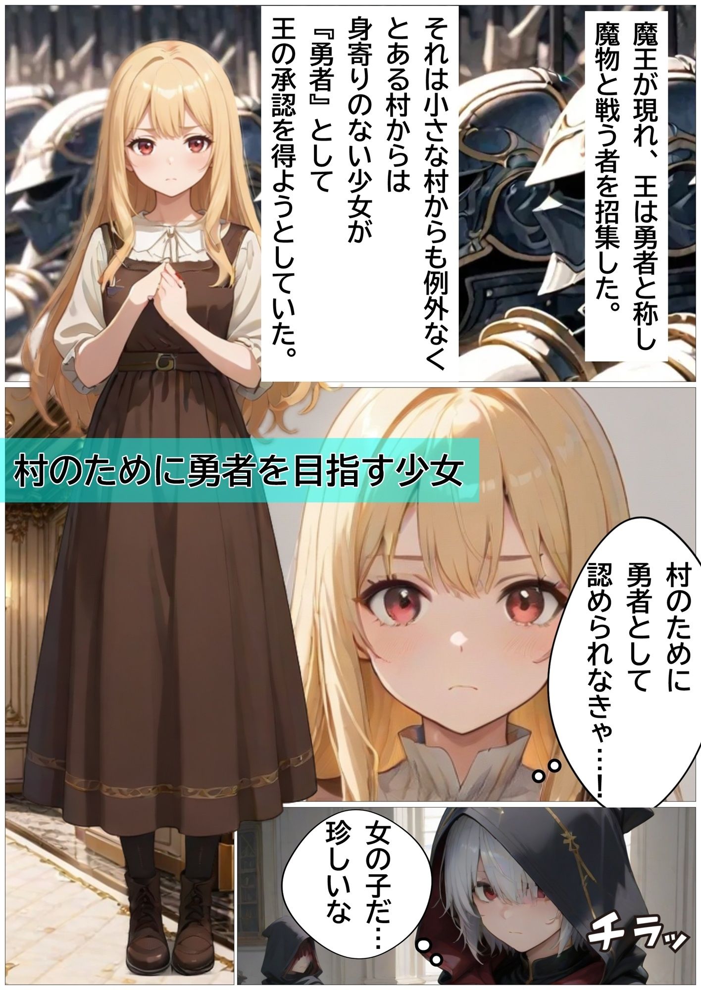 王様に肉棒を与えられた勇者ちゃん サンプル2ページ目