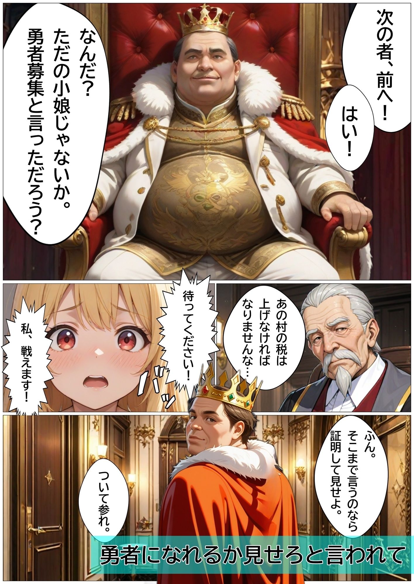 王様に肉棒を与えられた勇者ちゃん サンプル3ページ目