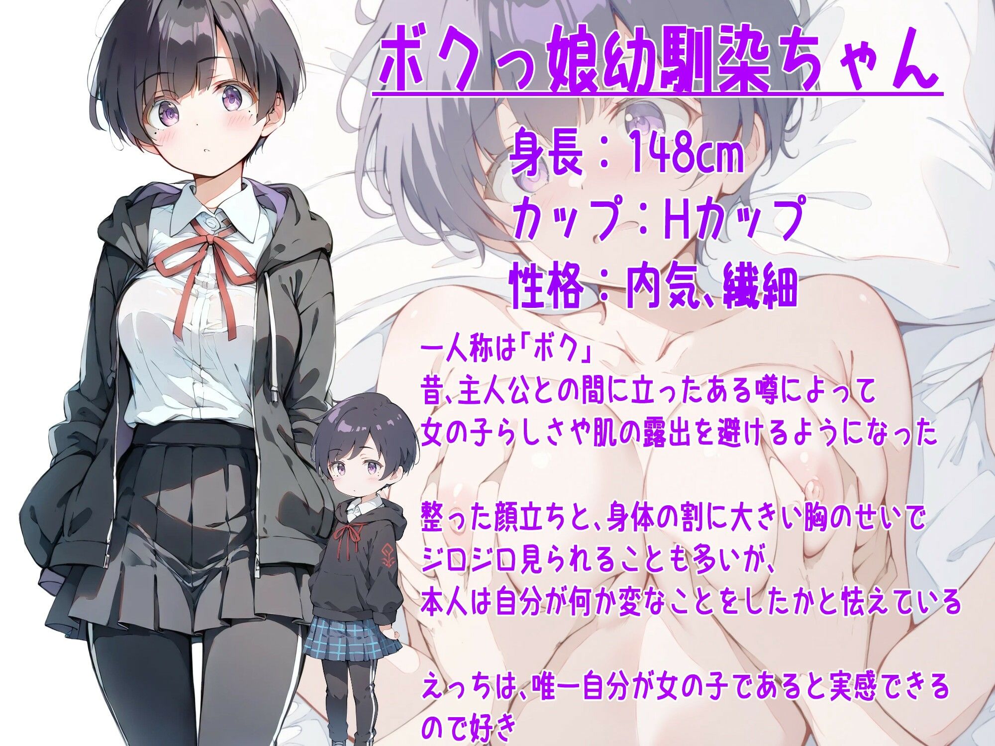 巨乳ボクっ娘幼馴染と甘々初えっち サンプル1ページ目