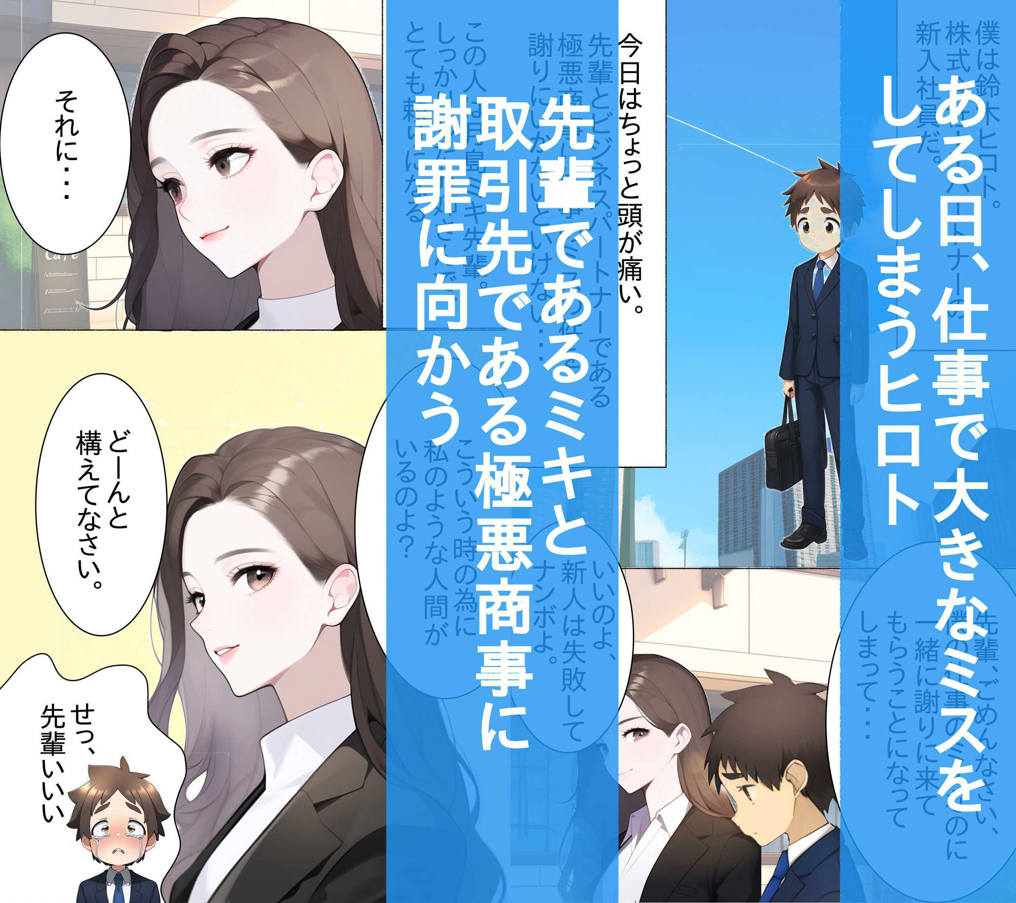 【高画質版】頼りになる先輩が罠にハメられ社長一族と・・・ サンプル1ページ目
