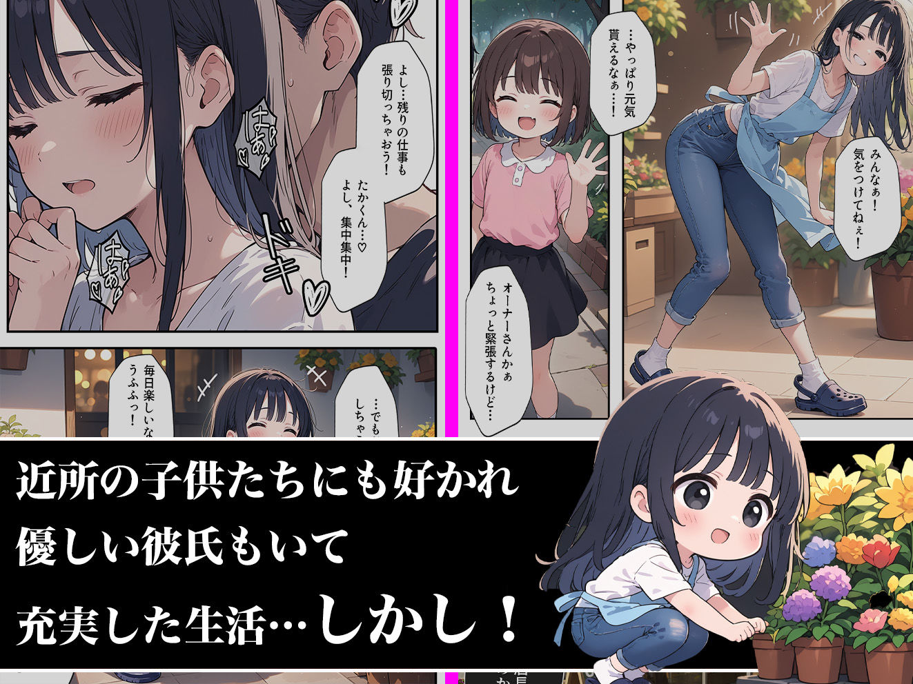 花屋の看板娘がオーナーに寝取られちゃう話 サンプル2ページ目