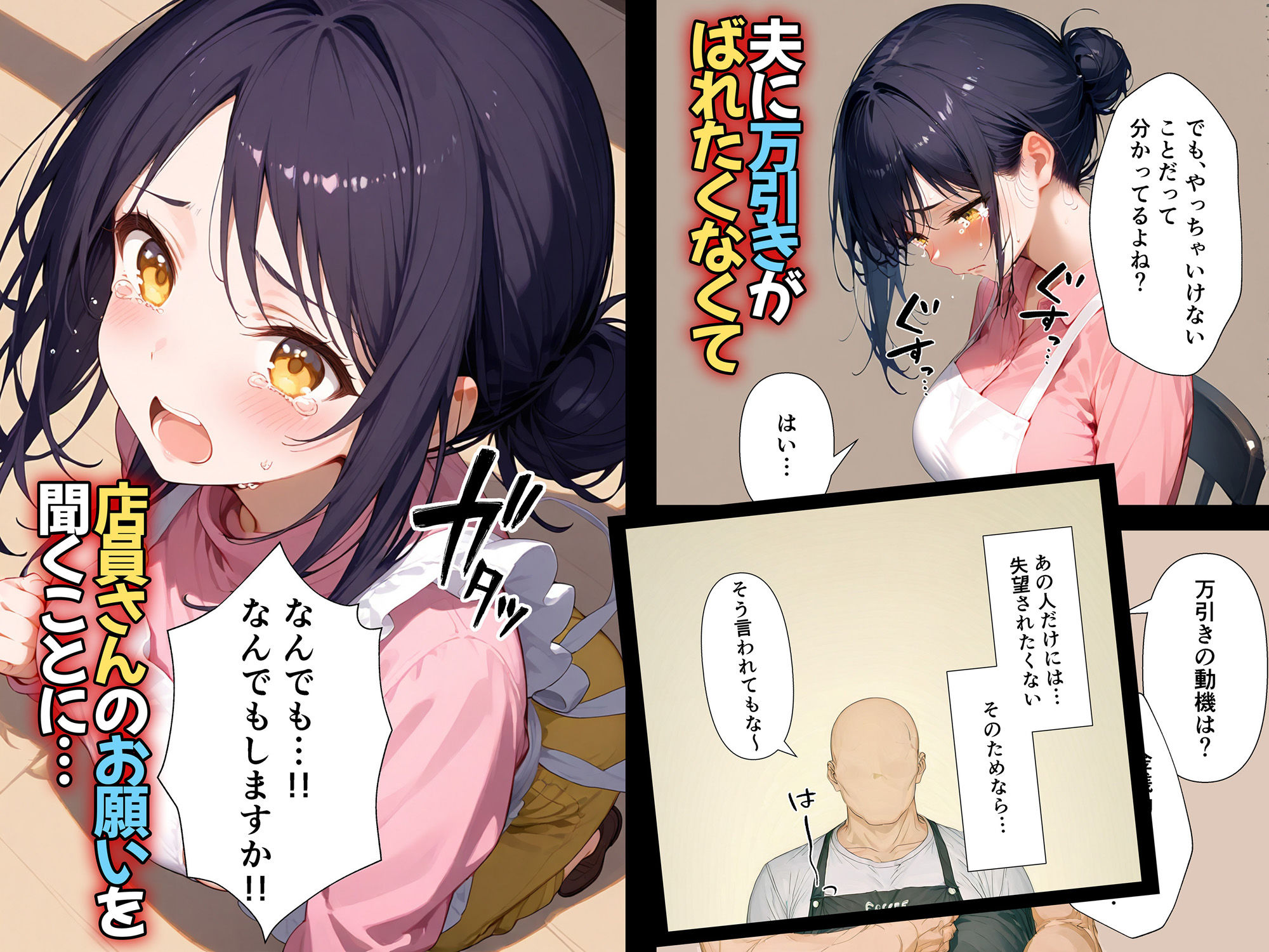 万引き人妻が店員にNTRされる話 サンプル2ページ目