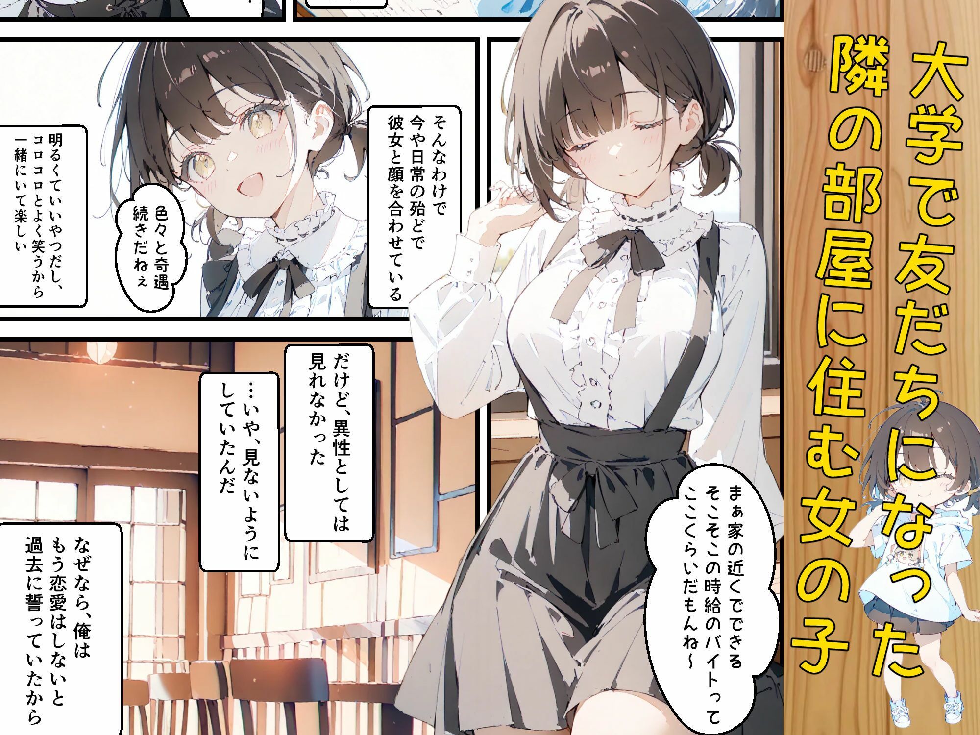 隣に住んでる大学の同期と甘々初えっち サンプル2ページ目
