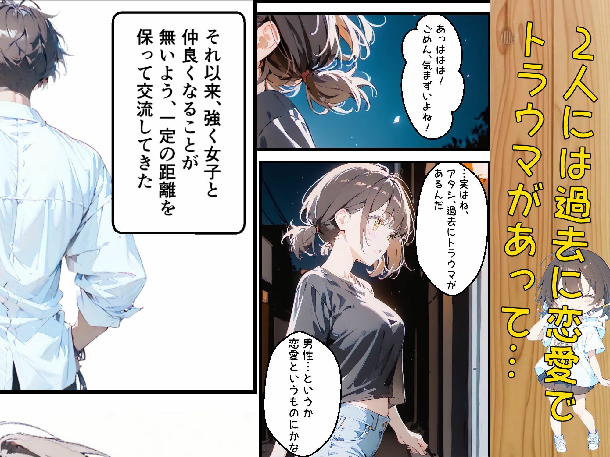 隣に住んでる大学の同期と甘々初えっち サンプル3ページ目
