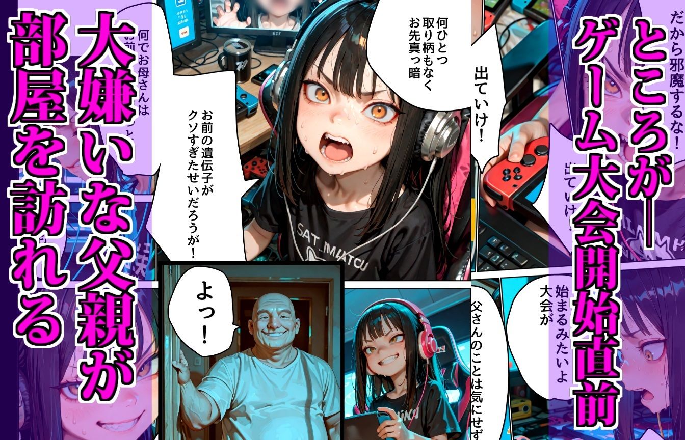 【肉便器】ゲーム中の娘の弱みにつけこむクソオヤジ サンプル3ページ目