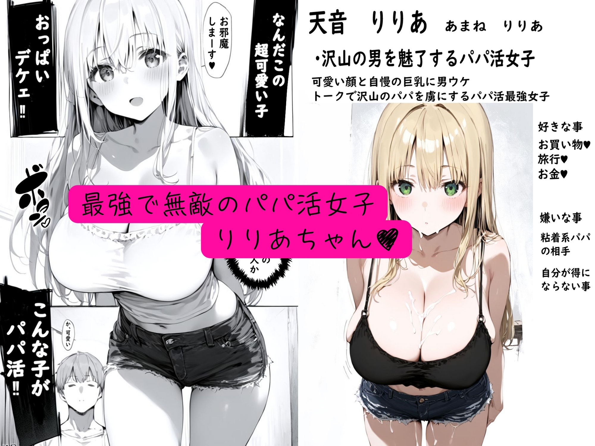 無敵のパパ活女子りりあちゃんが負ける話 サンプル1ページ目