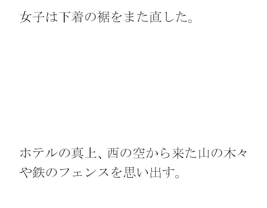 ホテル屋上と知人のおすすめのバー  その横の空き地とベンチ サンプル3ページ目