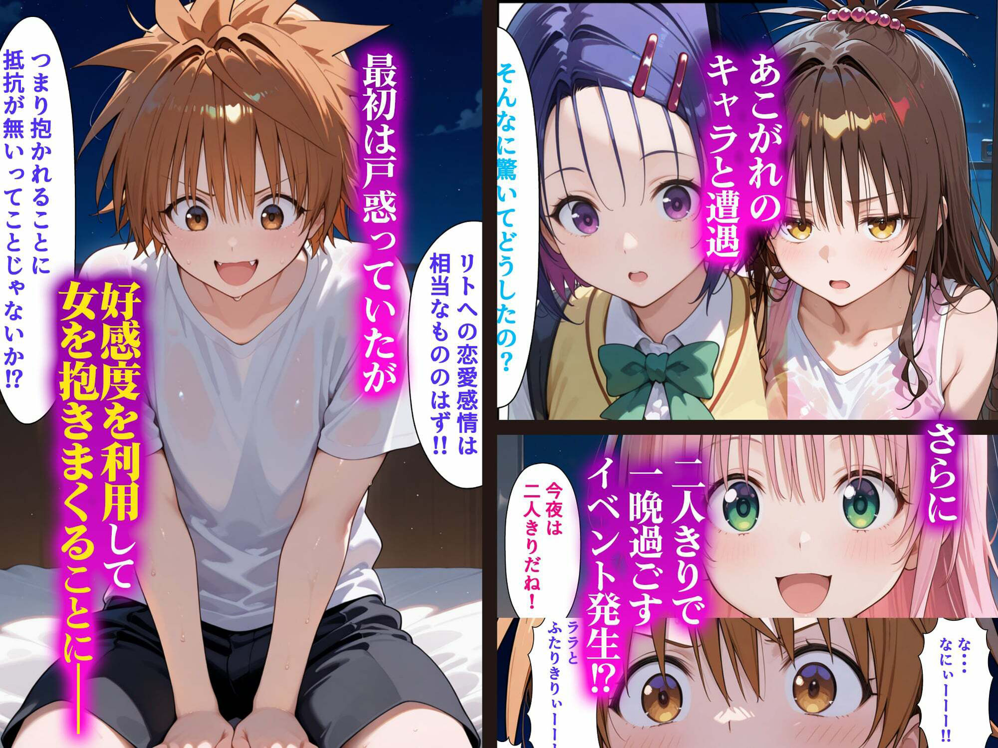 冴えない童貞男が二次元に転生したら好きな漫画の主人公になっていてハーレムを築く話 サンプル3ページ目