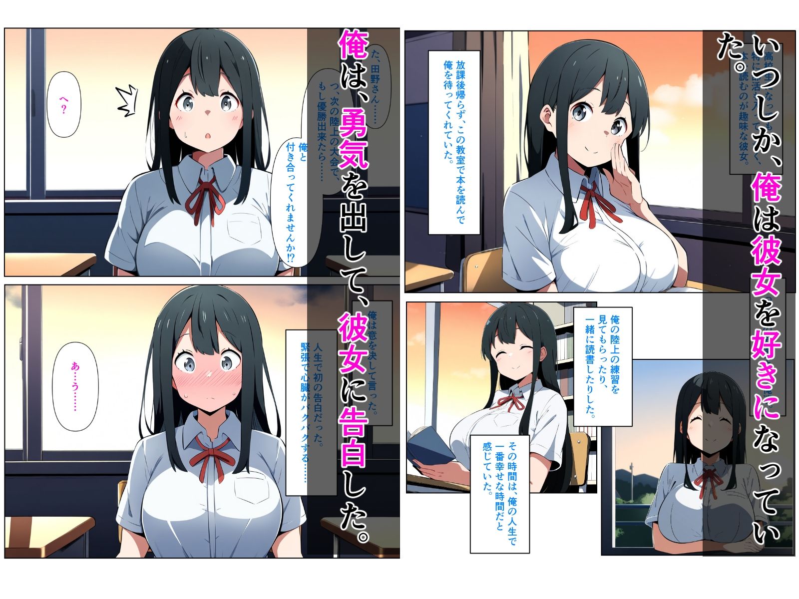 黒髪陰キャの幼馴染をチャラ男先輩に寝取られる話 サンプル2ページ目