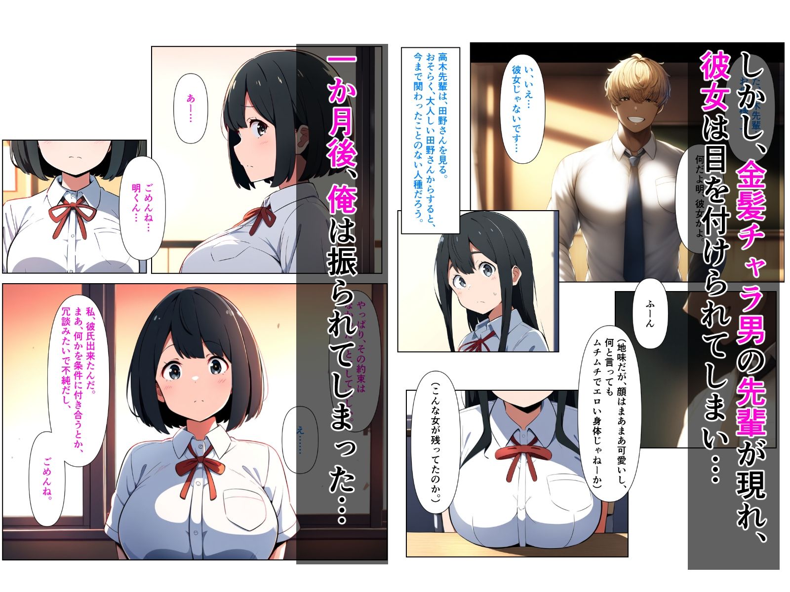 黒髪陰キャの幼馴染をチャラ男先輩に寝取られる話 サンプル3ページ目
