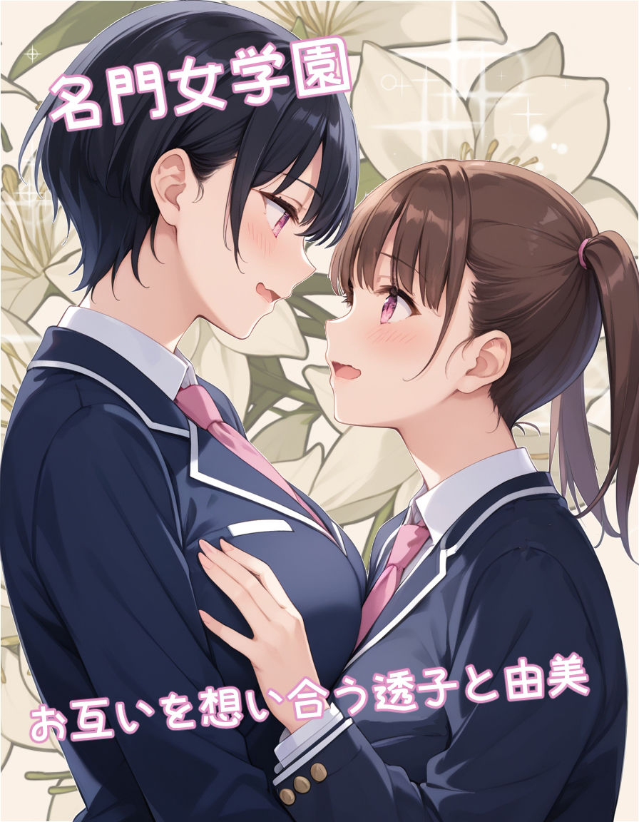 ゆりの間に挟まるタネ付おじさん サンプル1ページ目