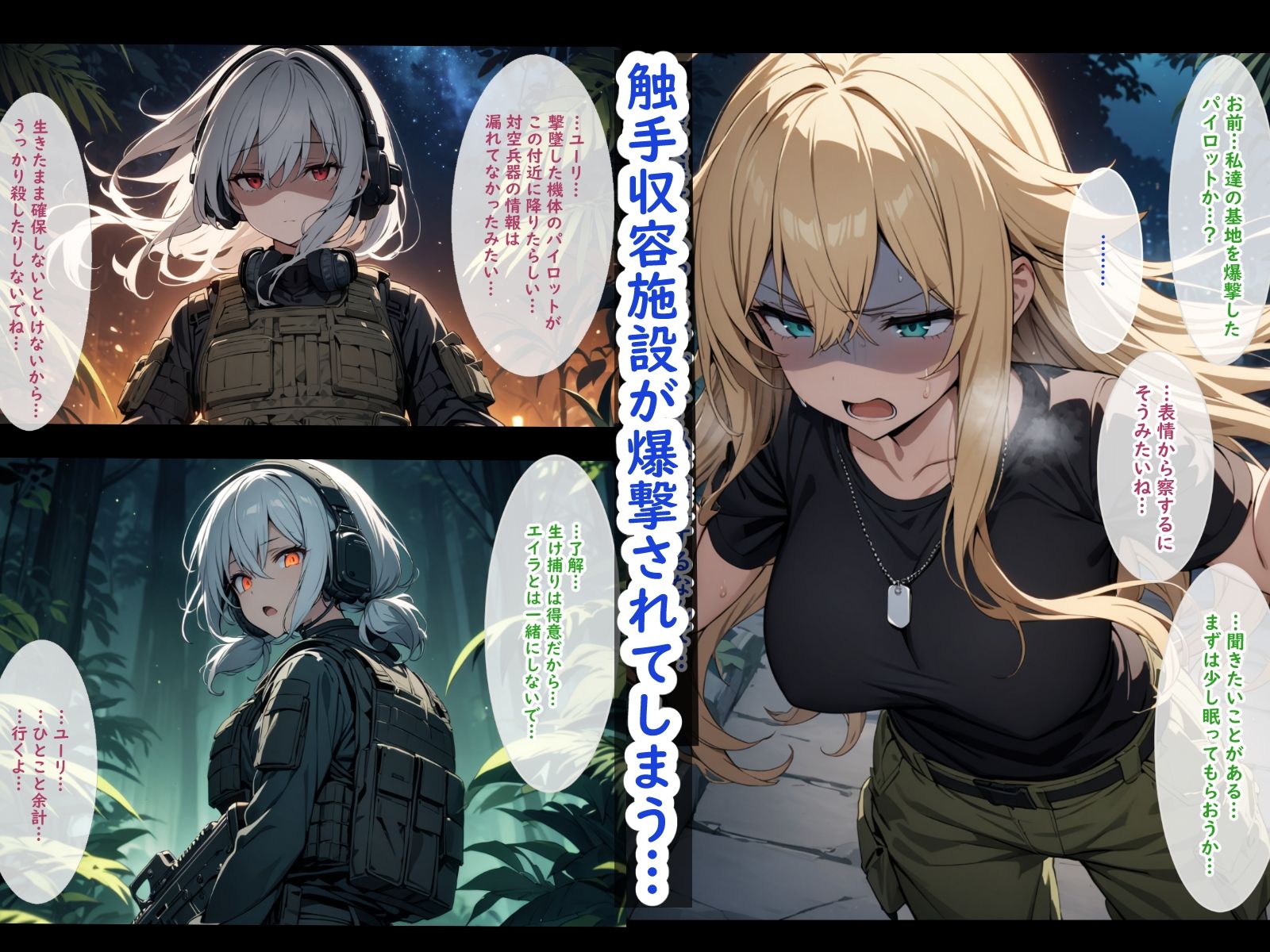 武装少女が触手に襲われたりふたなりになったりする話 サンプル2ページ目