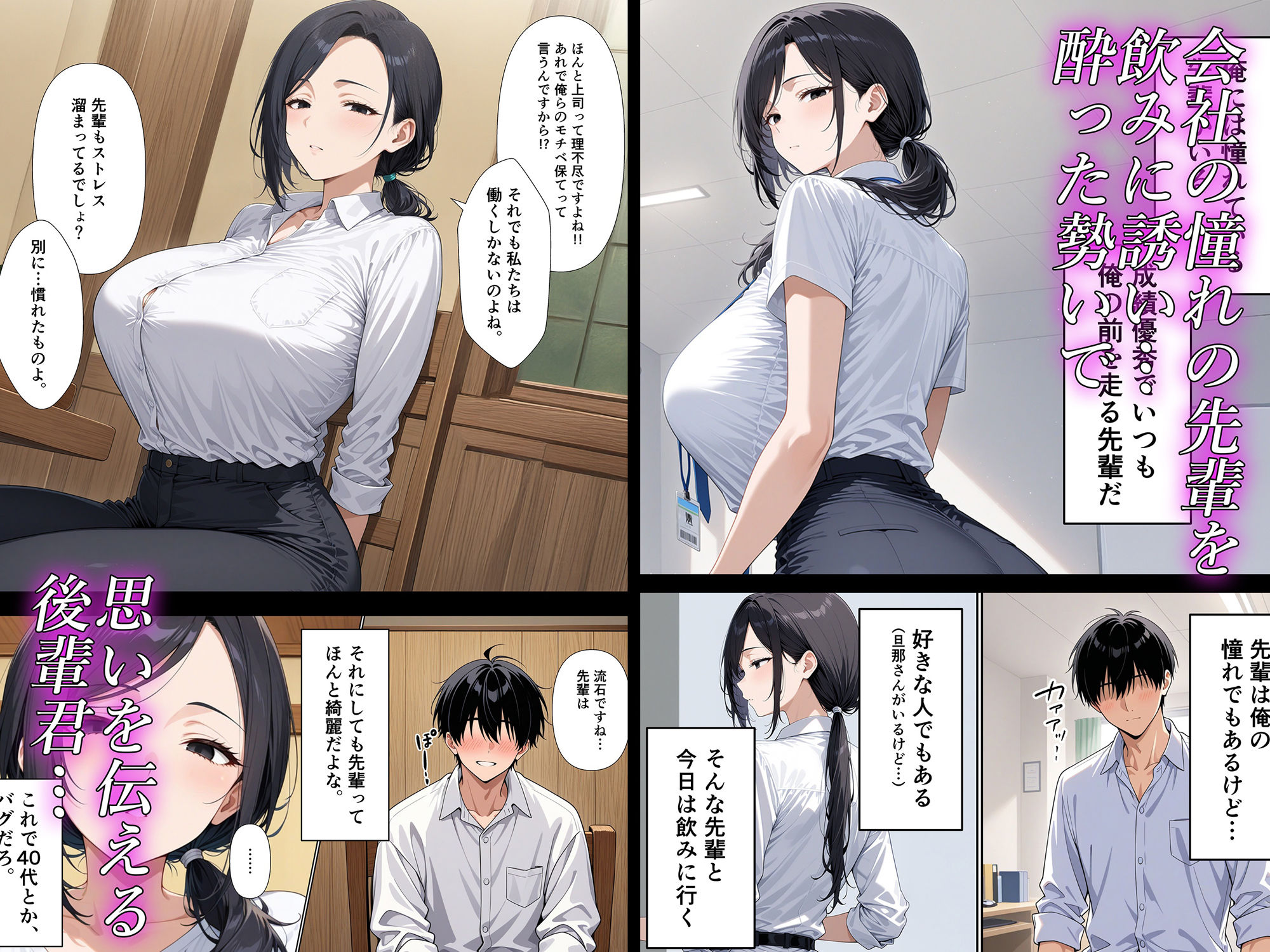 クール系の先輩人妻を誘ったらお持ち帰りできちゃった話。 サンプル1ページ目