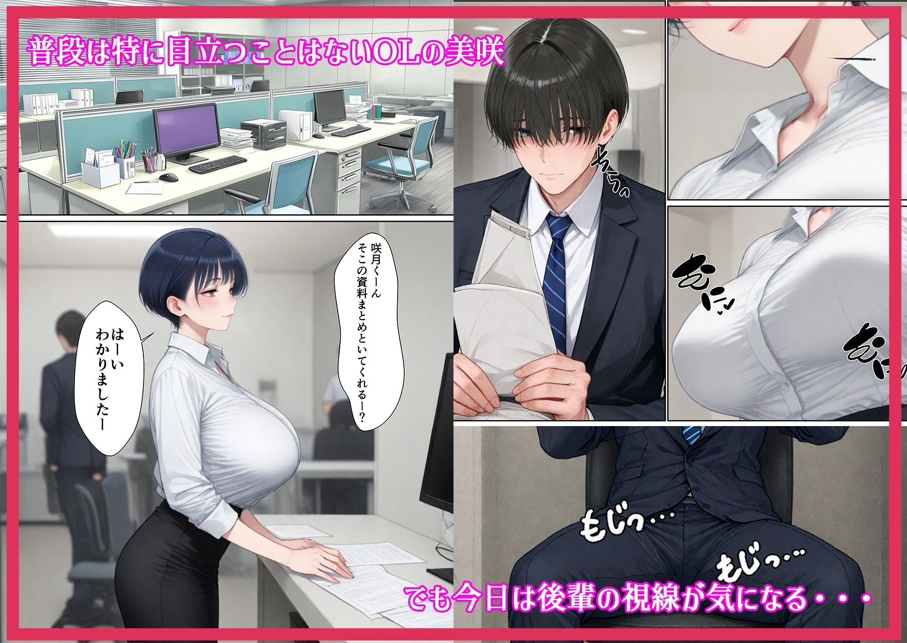 爆乳痴女の先輩OLが仕事しない後輩をヌキまくって性欲発散業務改善する話 サンプル2ページ目
