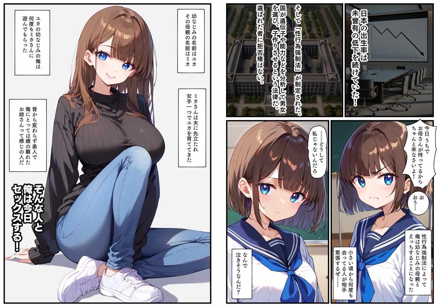 女友達のママと子作りえっち サンプル1ページ目