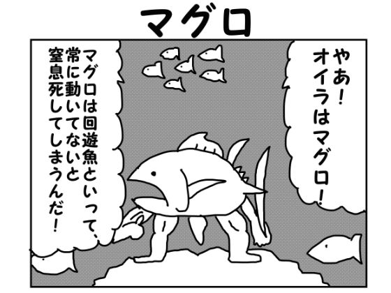 2コマ漫画「マグロ」 サンプル1ページ目