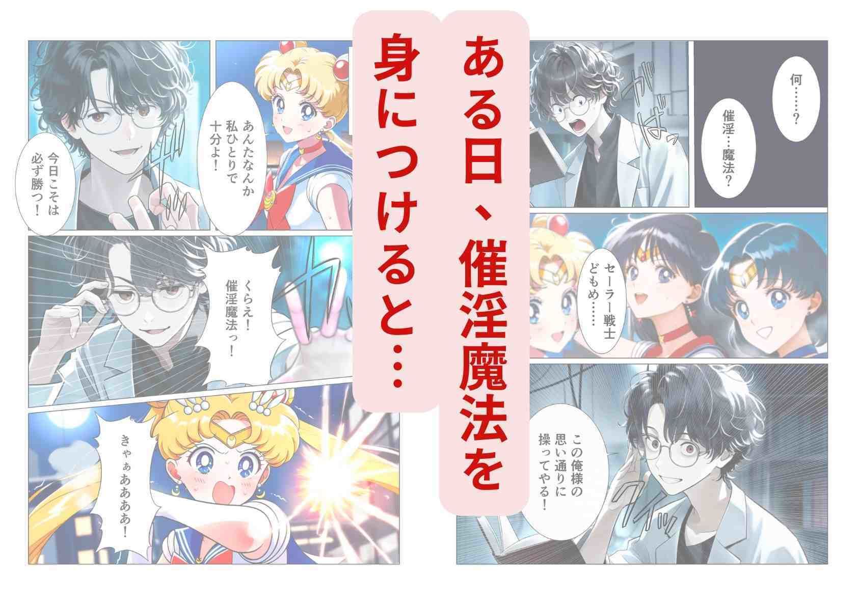 催淫魔法でセーラー戦士3人をアヘ堕ちさせる話 サンプル2ページ目