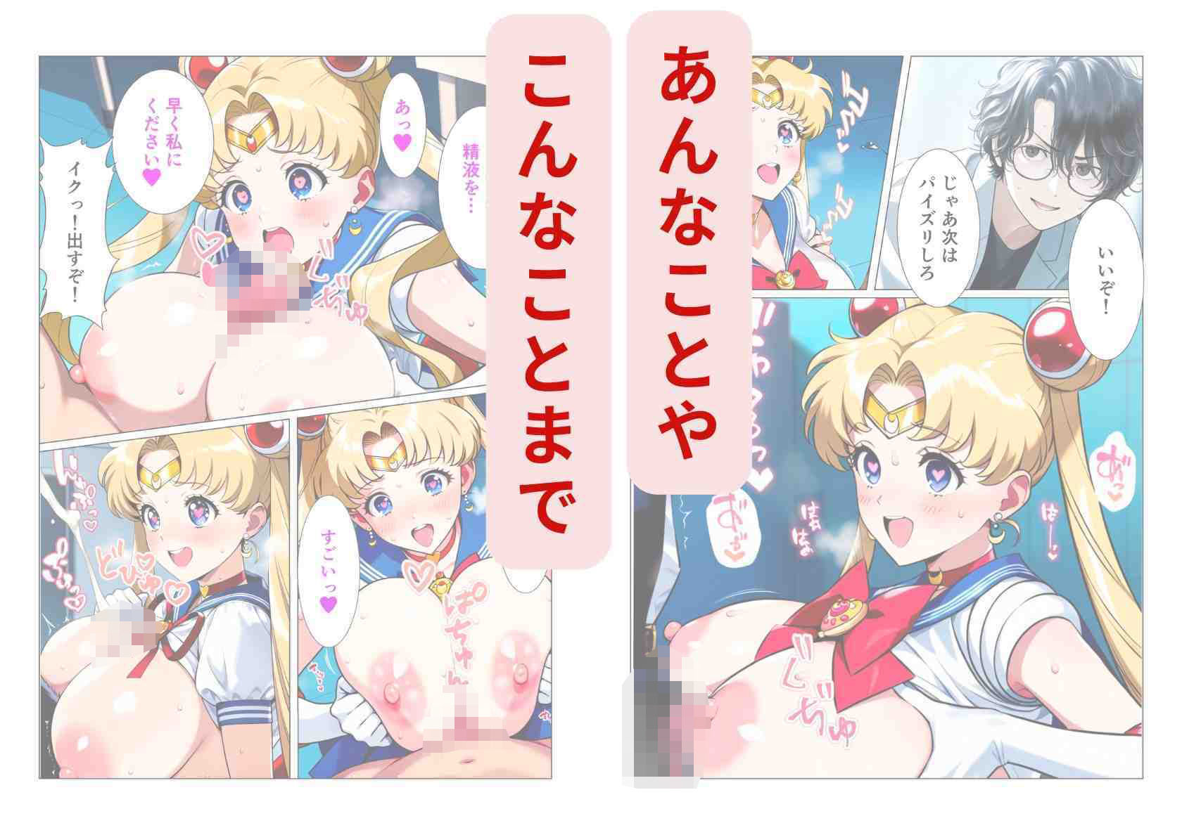 催淫魔法でセーラー戦士3人をアヘ堕ちさせる話 サンプル4ページ目